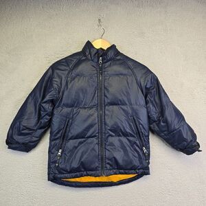 Vintage Gap Puffer Jacket Boys Size‎ 10? Navy Blue Fleece Lined Type g86 Down